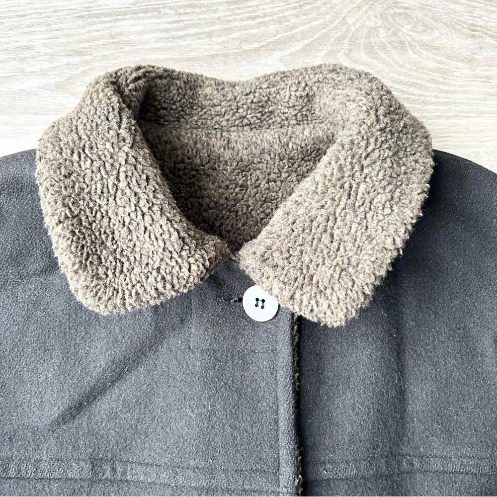 Vintage Les Modes Ellabee Wool Blend Faux Shearling Lining Sherpa Jacket - Picture 5 of 14